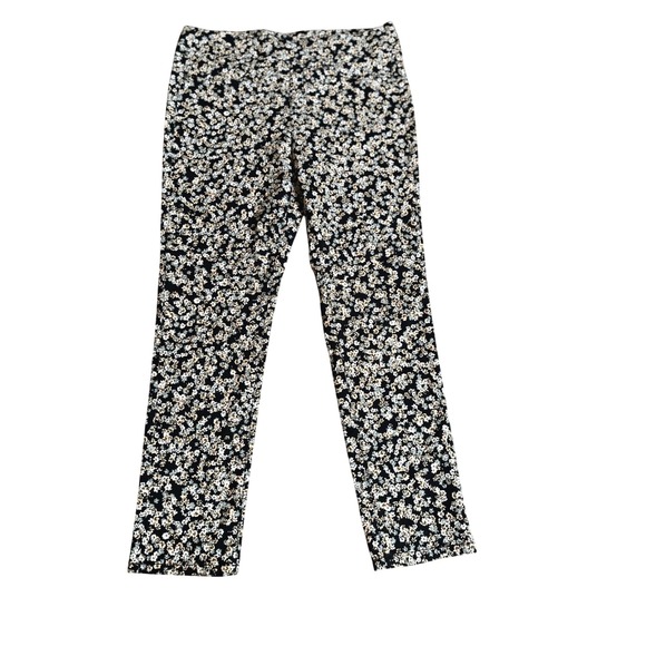 Skye's the Limit Floral Print Pants Womens Size 8 Black Beige Casual - Picture 1 of 9